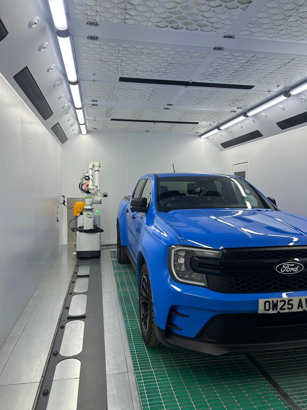 Zeus XR booth interior with Ford Ranger